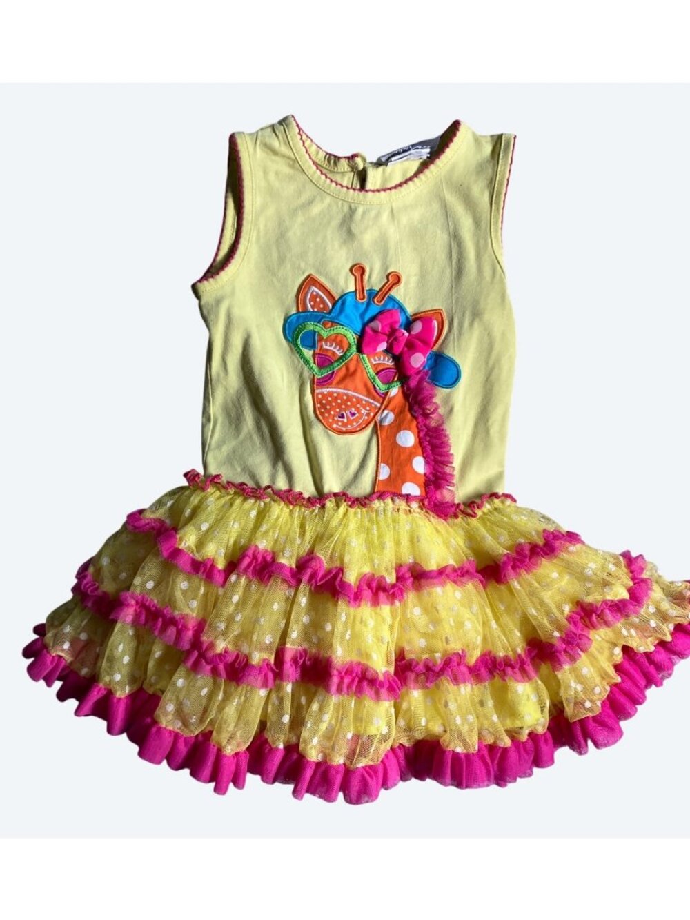 Emily Rose Girls Yellow Giraffe Tutu Dress With Ruffles Size 3T